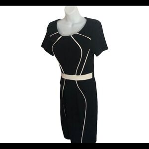 Homeyee Bodycon SS Black White Dress Retro Vintage Vibe Size 4 50’s Style